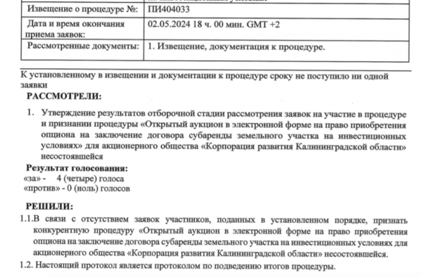 На 1,7 га на Острове за 445 млн руб. не нашлось застройщиков На 1,7 га на Острове за 445 млн руб. не нашлось застройщиков